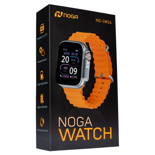 Miniatura 3 de Smartwatch y relojes despertadores marca Noga modelo SW-24 Naranja