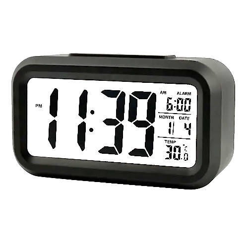 Reloj Despertador Con Fecha Y Temperatura Negro
