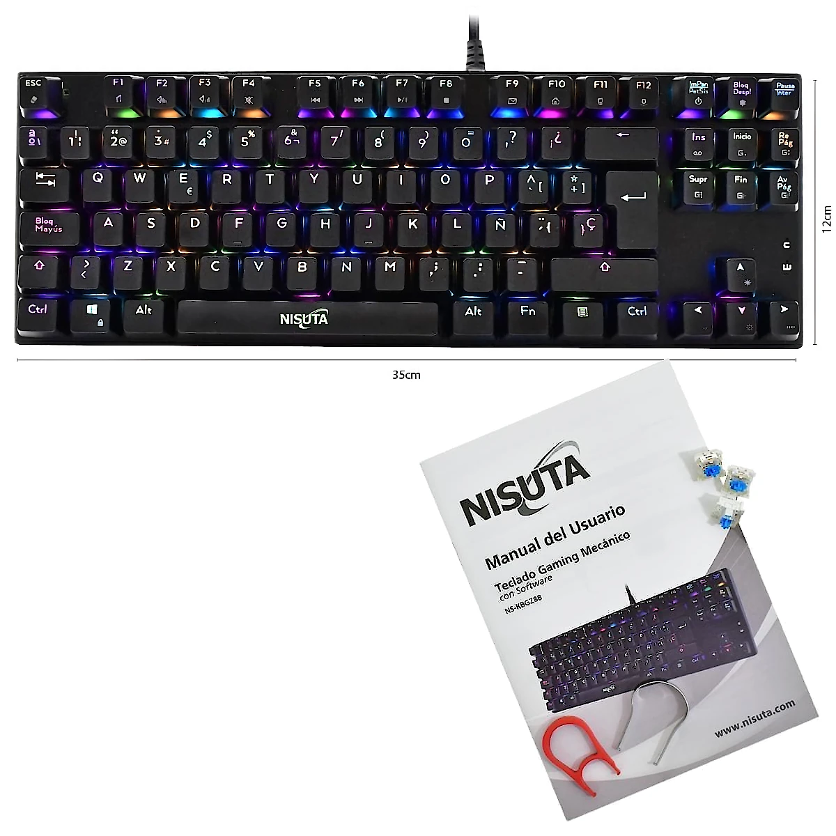 Miniatura 3 de Teclados gamers marca Nisuta modelo NSKBGZ88 Rojo