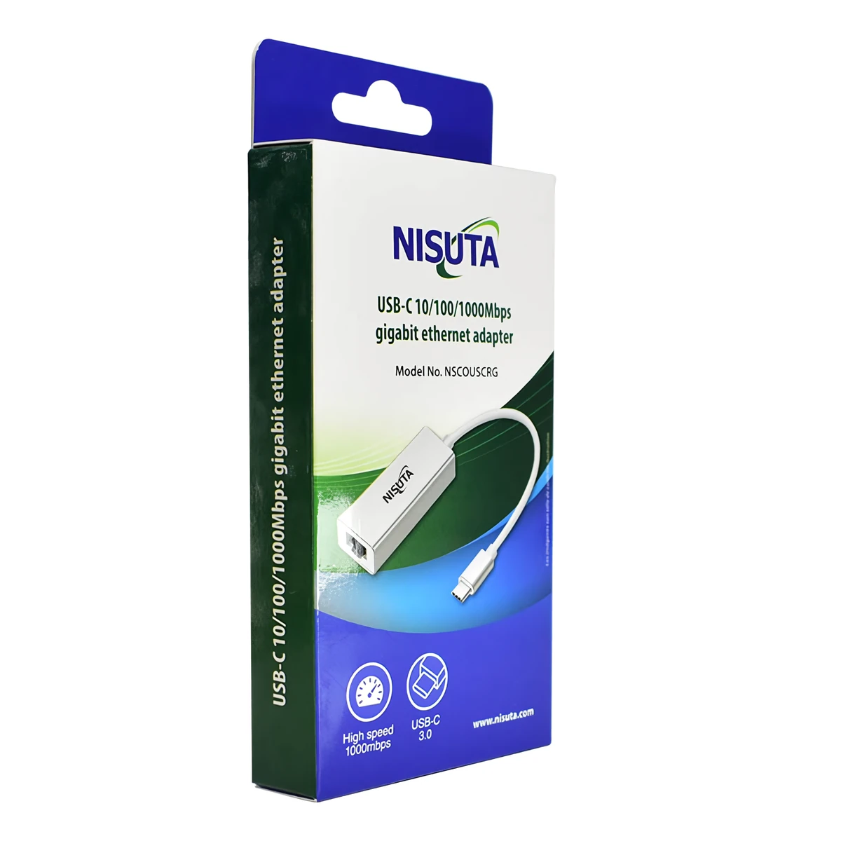 Detalles accesorios de Adaptador Red Rj45 Usb-C Gigabit Nisuta Nscouscrg
