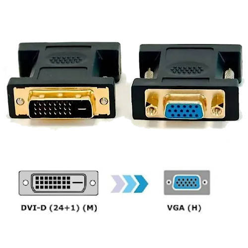Adaptador Dvi-D Macho 24+1 / Vga (Hd-15) Hembra (No Es Un Conversor Ver Nota)