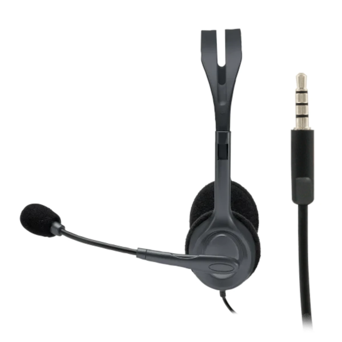 Vista lateral de Auricular Con Microfono Logitech H111 Negro Ficha 4 Polos