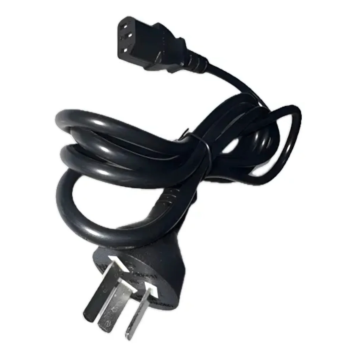 Vista lateral de Cable Poder Alimentacion 220V Pc Monitor Interlock 1,2 / 1,5 Mts
