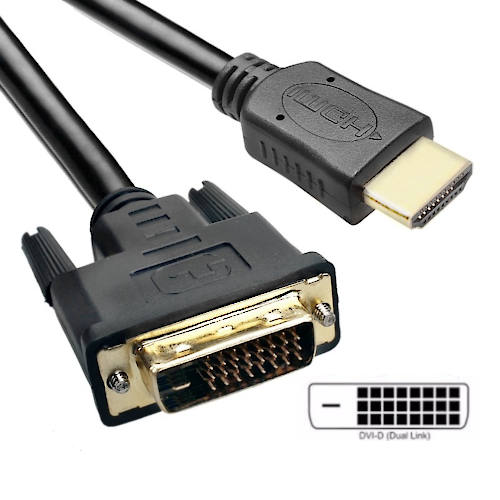 CABLE DVI-D 24+1 MACHO / HDMI MACHO DUAL LINK 5,00 MTS