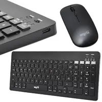Kit Teclado Nisuta Inalambrico + Bluetooth Compacto Espanol Negro Recargable Kit Teclado Nisuta Inalambrico + Bluetooth Compacto Espanol Negro Recargable