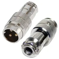 Ficha Conector Gx16 3 Pines Macho Aviacion A Cable Ficha Conector Gx16 3 Pines Macho Aviacion A Cable