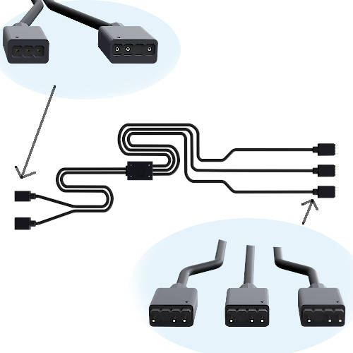 CABLE SPLITTER ARGB a 3 CONECTORES ARGB 5V