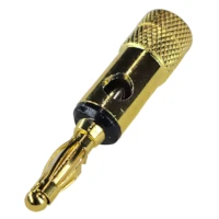 Ficha Banana Plug Macho Metal Negro