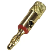 Ficha Banana Plug Macho Metal Rojo