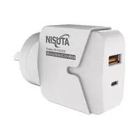 Cargador 20W Usb-C Pd + Usb-A Qc Carga Rapida Nisuta