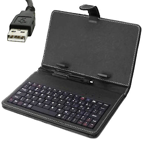 Porta Tablet 10 Pulg Negro Teclado en ingles Ficha Usb-A