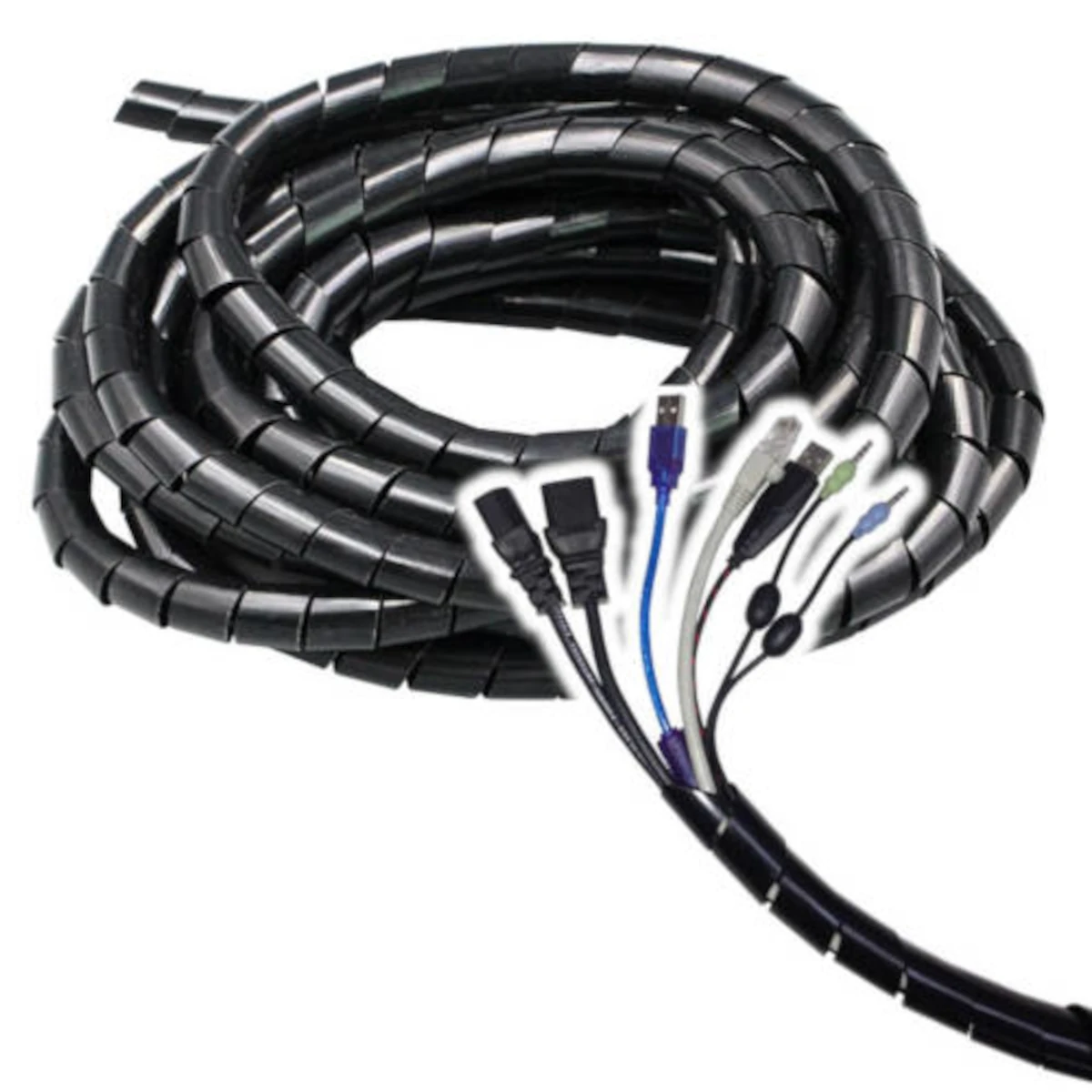 Detalles accesorios de Ordenador De Cables Espiral De 30Mm Diametro X 5M Long