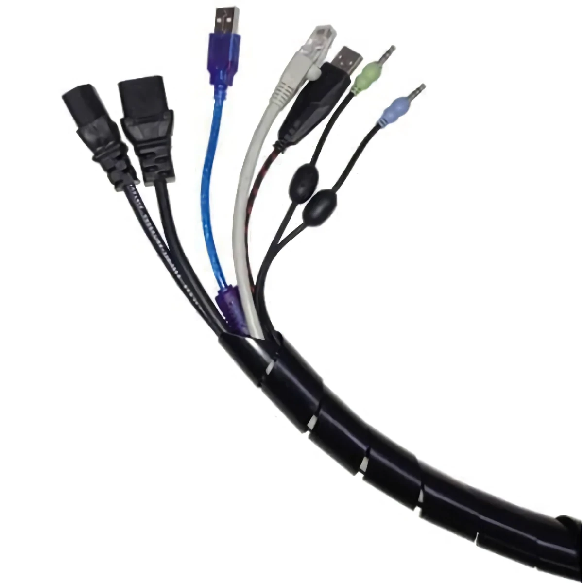 Vista lateral de Ordenador De Cables Espiral De 30Mm Diametro X 10M Longitud