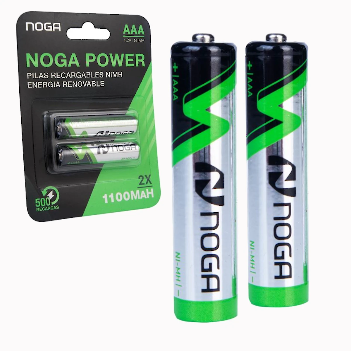 Detalles accesorios de Pila Aaa Recargable 1100Mah Noga Nickel Metal Blister X2