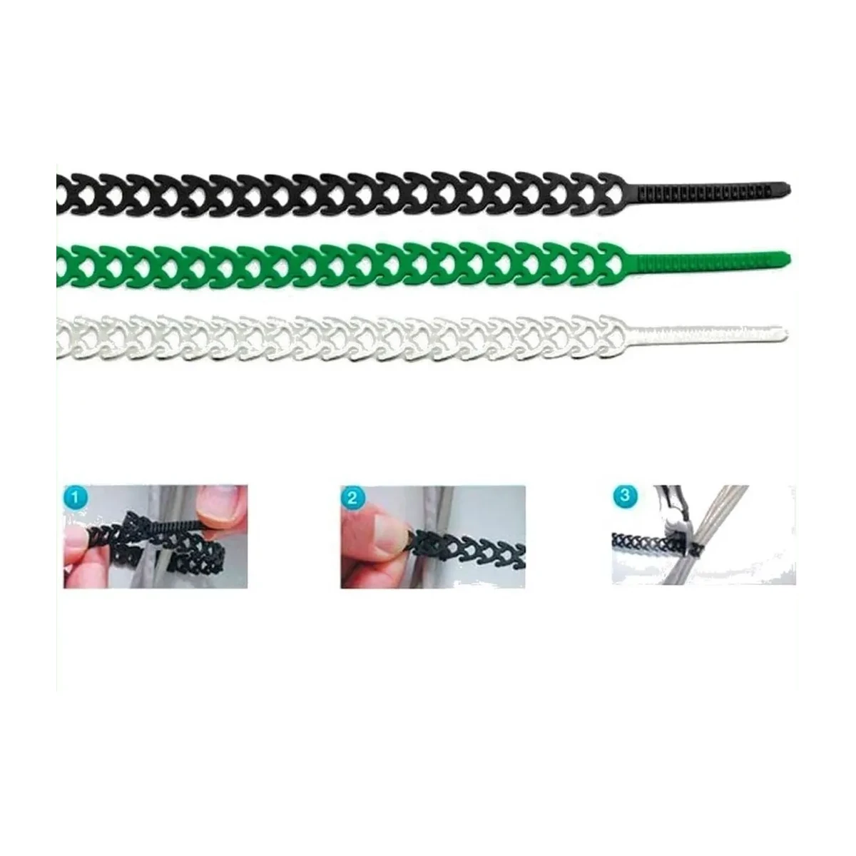 Detalles accesorios de Precinto Plastico 30 Cm X 24 Unidades Verde