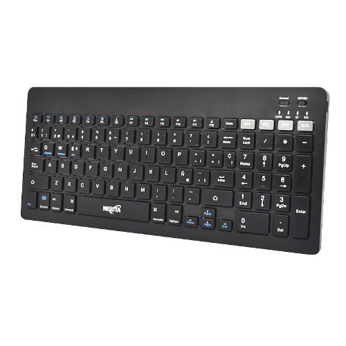 TECLADO NISUTA INALAMBRICO + BLUETOOTH COMPACTO ESPANOL NEGRO RECARGABLE TECLADO NISUTA INALAMBRICO + BLUETOOTH COMPACTO ESPANOL NEGRO RECARGABLE