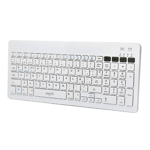 Teclado Nisuta Inalambrico + Bluetooth Compacto Espanol Blanco Recargable Teclado Nisuta Inalambrico + Bluetooth Compacto Espanol Blanco Recargable